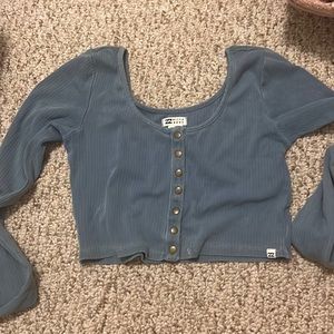 xs billabong blue long sleeve